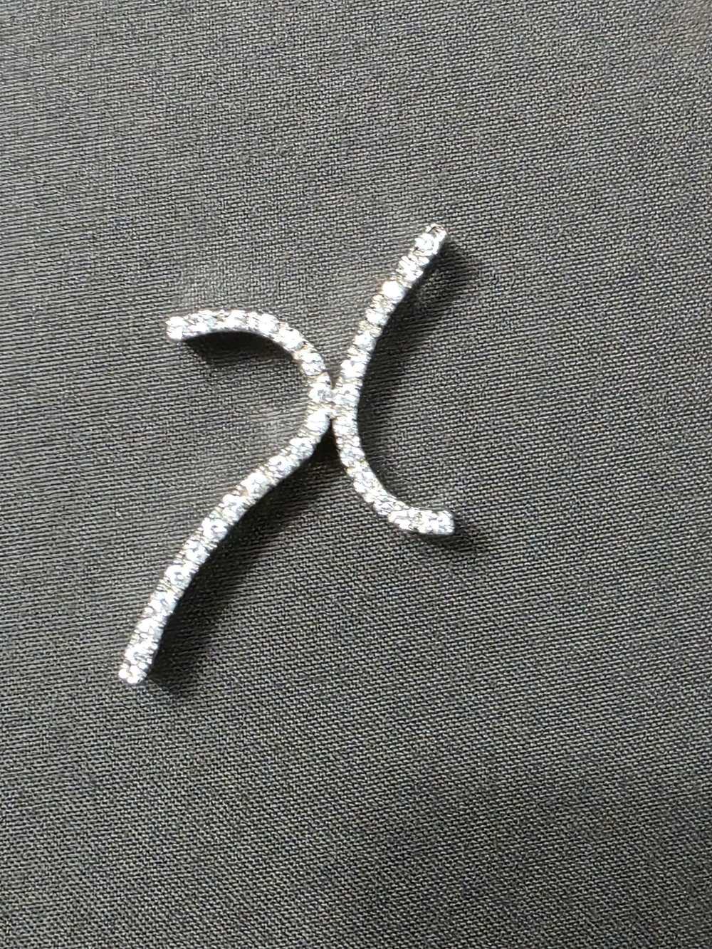 Estate Silver-Tone - Fine Jewelry K Pendant Necklace - 468